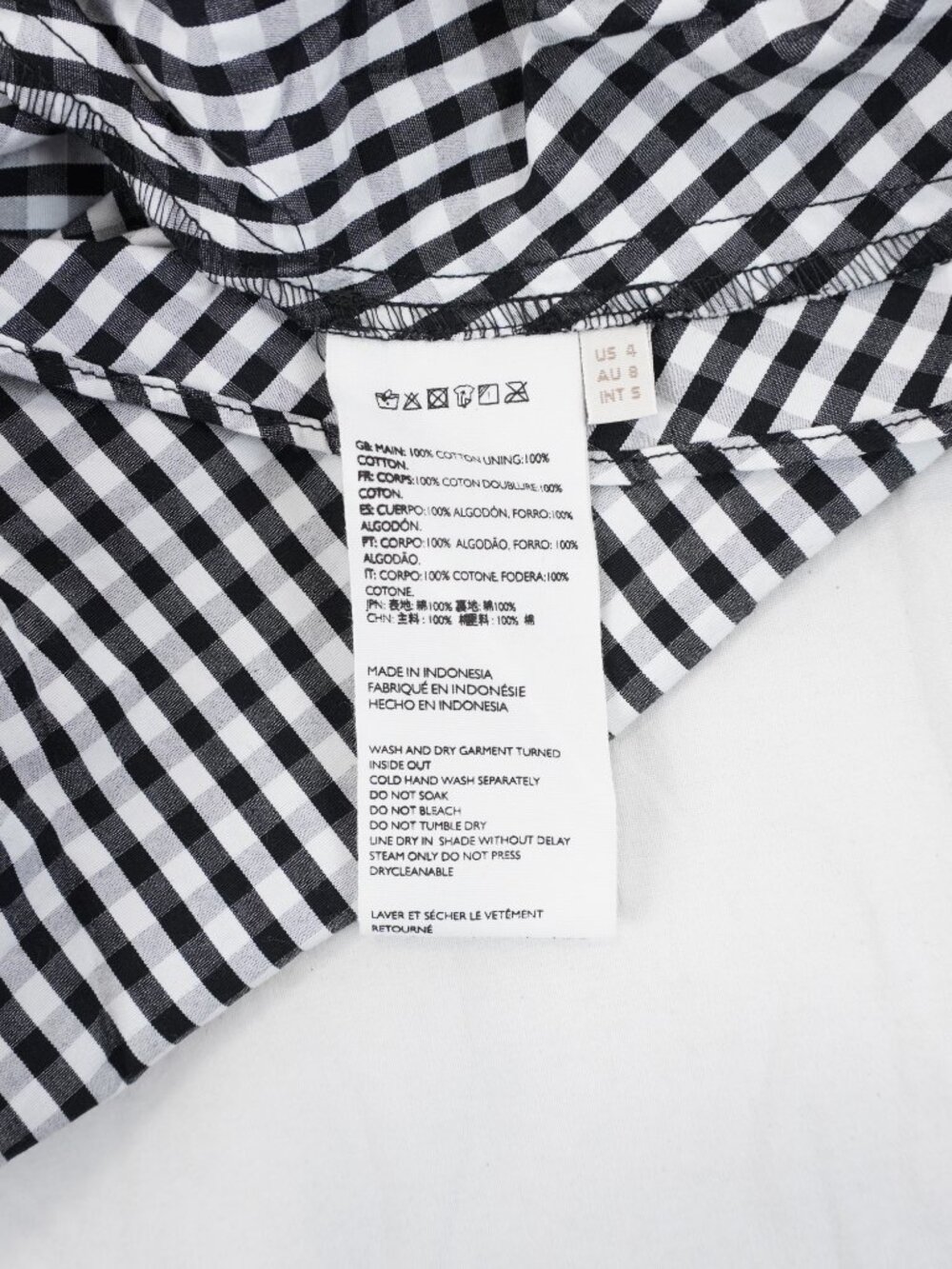 Faithfull The Brand Chiara Midi Dress In Black/White Gingham Women's Size 4 NWT - Picture 7 of 10
